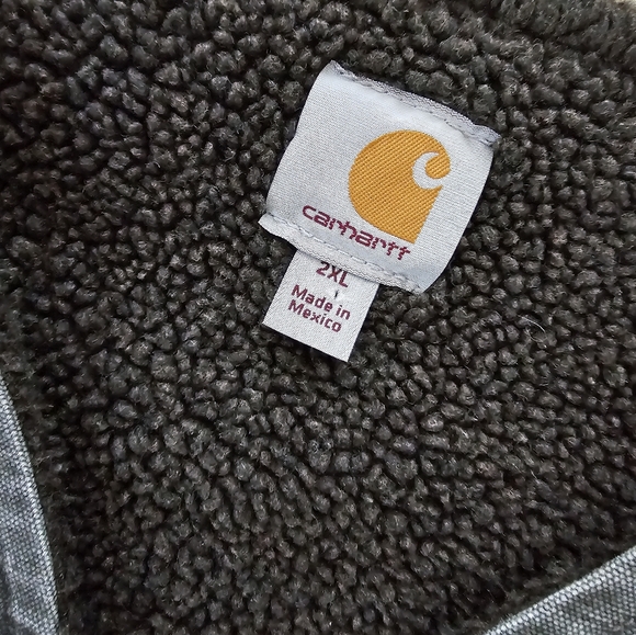 SOLD Vintage Carhartt Workwear Sherpa Lined Vest 2XL XXL - Picture 3 of 4